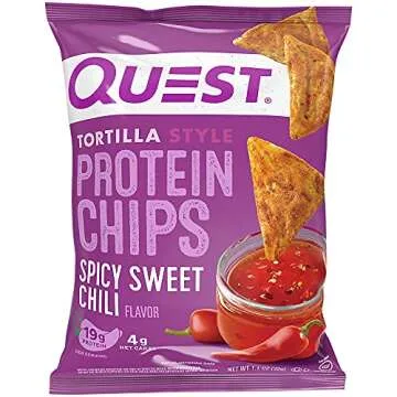 Quest Tortilla Style Protein Chips - Spicy Sweet Chili (8 Bags)