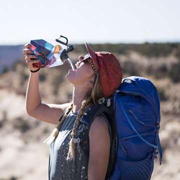 Platypus DuoLock SoftBottle Flexible Water Bottle, Blue Peaks, 0.75-Liter