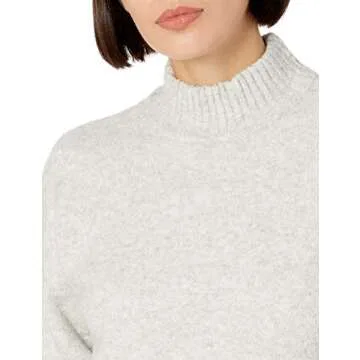 Daily Ritual Women's Cozy Boucle Cropped Crewneck Sweater & Pencil Skirt Set, Grey Heather, Large