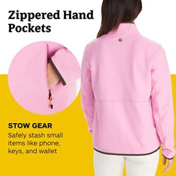 MARMOT Women's Rocklin Full-Zip Jacket, Warm Lightweight Fleece, Wild Orchid, Medium