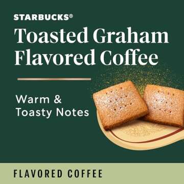 Starbucks K-Cup Coffee Pods, Toasted Graham Flavored Coffee, Naturally Flavored, 100% Arabica, 1 box (10 pods)