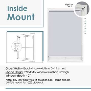 ChrisDowa 100% Blackout Roller Shade, Window Blind with Thermal Insulated, UV Protection Fabric. Total Blackout Roller Blind for Office and Home. Easy to Install. Brown,42" W x 72" H