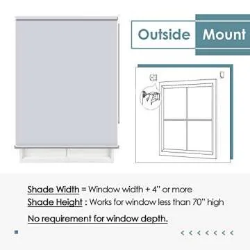 ChrisDowa 100% Blackout Roller Shade, Window Blind with Thermal Insulated, UV Protection Fabric. Total Blackout Roller Blind for Office and Home. Easy to Install. Brown,42" W x 72" H
