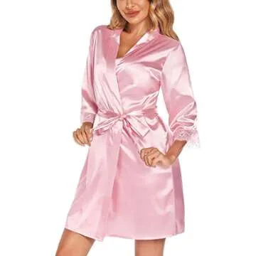 SWOMOG Satin Robe Set for Elegant Sleepwear & Loungewear