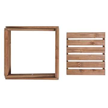 Sunnyglade 4-Tier Foldable Flower Rack Plant Stand Wood Shelf Multipurpose Utility Storage Rack Books Picture Frames Shelves for Yard Garden Patio Balcony Bedroom Brown