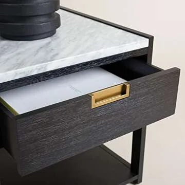 Elegant SAFAVIEH Black Nightstand with Storage and Style