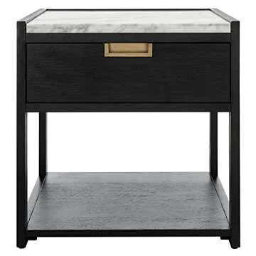 Elegant SAFAVIEH Black Nightstand with Storage and Style