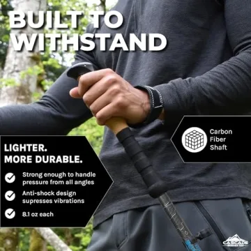 Cascade Mountain Tech Trekking Poles - Lightweight Carbon Fiber