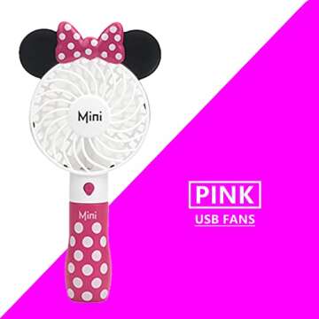 Kbinter Cute Personal Mini Fan: Portable Handheld USB Design for Summer Fun