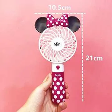 Kbinter Portable Cute Personal Mini Fan with LED Light