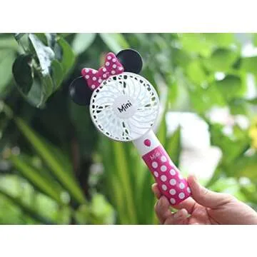 Kbinter Portable Cute Personal Mini Fan with LED Light