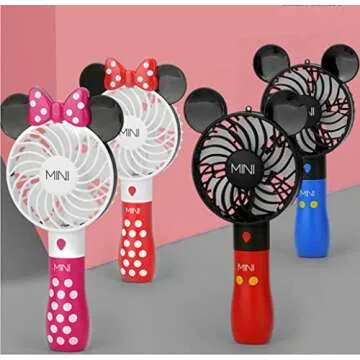 Kbinter Portable Cute Personal Mini Fan with LED Light