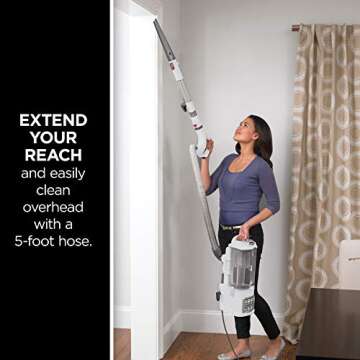 Shark NV358 Navigator Lift-Away Professional Bagless Upright Vacuum Cleaner, HEPA Filter, Powerful & Lightweight, Clean Carpet, Hard Floor & Above Floor, Crevice Tool, Dusting & Pet Power Brush, White