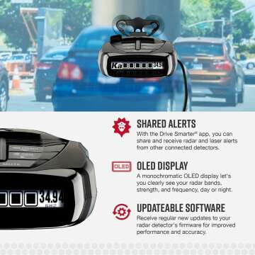 Cobra RAD 480i Radar Detector with Bluetooth & Long Range