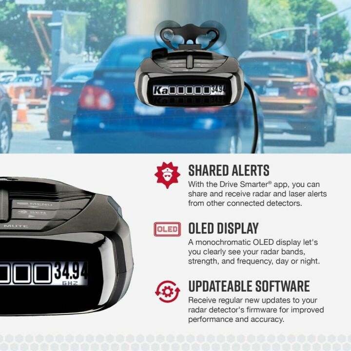 Cobra RAD 480i Radar Detector with Bluetooth & Long Range