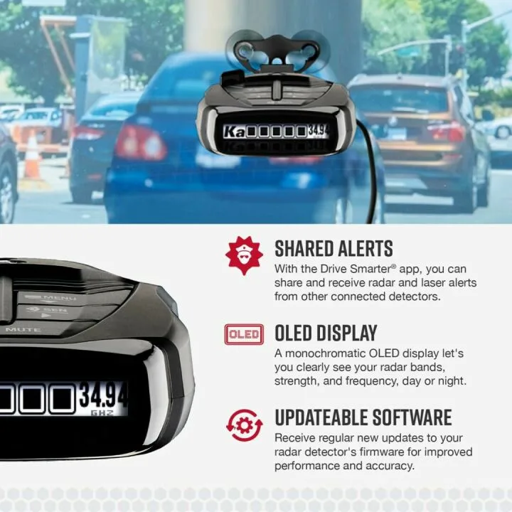 Cobra RAD 480i Radar Detector with Bluetooth & Long Range