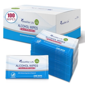 Beautifier Life 100 Count Hand Sanitizing Wipes - Individually Packed