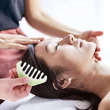 Healifty Jade Massage Combs - 3Pcs for Relaxation