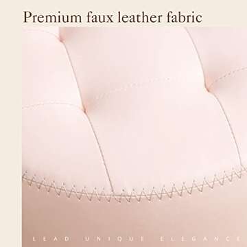 LUE BONA Faux Leather Vanity Stool Chair for Makeup