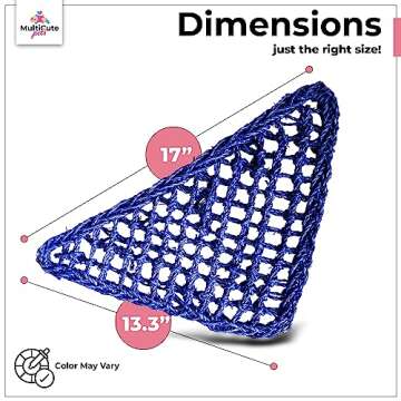 Bearded Dragon Hammock Large-Hand Woven,Colored Seagrass Reptile Hammock w/Suction Cups & Jute Rope-...