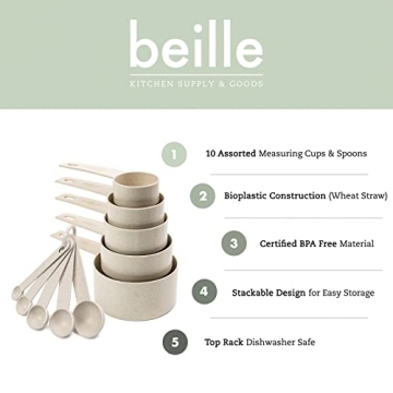 Beille 10pc Eco-Friendly Measuring Cups Spoons Set