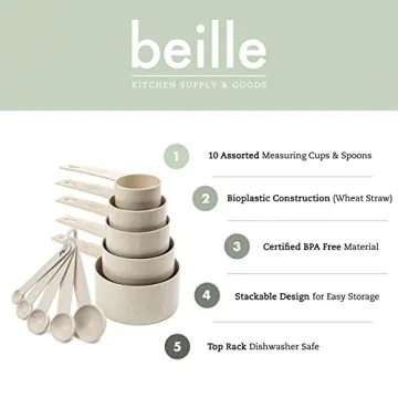 Beille 10pc Eco-Friendly Measuring Cups Spoons Set