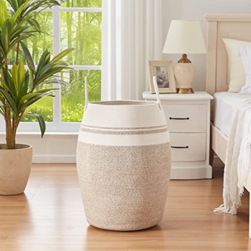 Stylish Cotton Rope Laundry Hamper | OIAHOMY 25.6"
