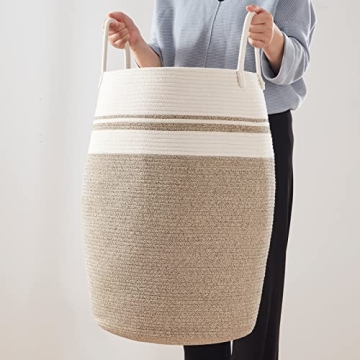 Stylish Cotton Rope Laundry Hamper | OIAHOMY 25.6"