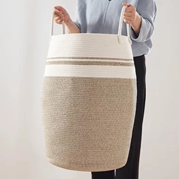 Stylish Cotton Rope Laundry Hamper | OIAHOMY 25.6"