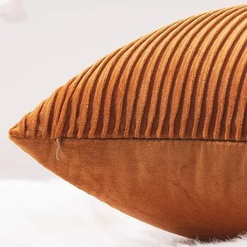 YCOLL Burnt Orange Velvet Pillow Covers 22x22 Set of 2