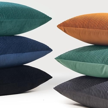 YCOLL Burnt Orange Velvet Pillow Covers 22x22 Set of 2