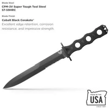 Benchmade - SOCP 185 Tactical Knife with Black G10 Handle (185SBK)