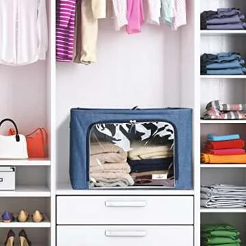 Sorbus Storage Bins with Metal Frame - Stylish & Practical