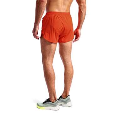 Pudolla Men’s Running Shorts 3 Inch Quick Dry Gym Athletic Workout Shorts for Men with Zipper Pockets(Orange Red X-Large)