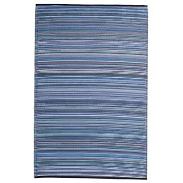 Fab Habitat Striped Outdoor Rug - Waterproof, Fade Resistant, Reversible - Premium Recycled Plastic ...