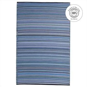 Fab Habitat Striped Outdoor Rug - Waterproof, Eco-Friendly