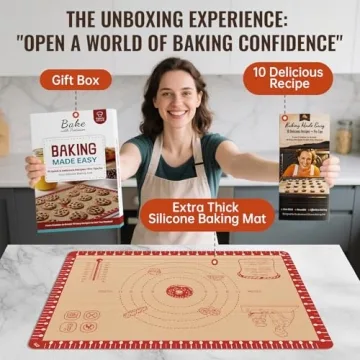 Chef-Approved Silicone Baking Mat - Non-Stick with 10 Baking Recipes