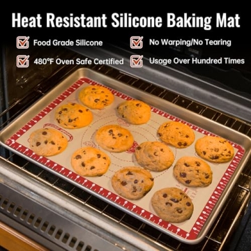 Silicone Baking Mat with Recipes for Easy Non-Stick Baking