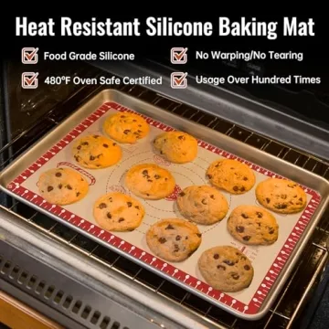 Silicone Baking Mat with Recipes for Easy Non-Stick Baking