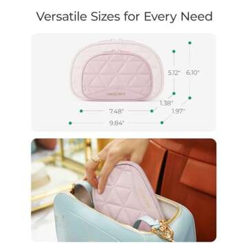 BAGSMART Travel Jewelry Case Jewelry Organizer Storage Roll Rings Necklaces Earrings Bracelets Brooches Watch Large Portable Black