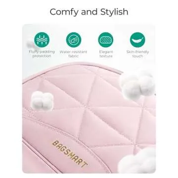 BAGSMART Travel Jewelry Case Jewelry Organizer Storage Roll Rings Necklaces Earrings Bracelets Brooches Watch Large Portable Black