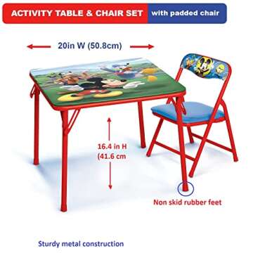 Mickey Mouse Table & Chair Set for Toddlers 24-48M, Includes 1 Table & 1 Chair [Amazon Exclusive] Ta...