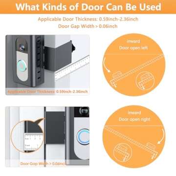 QIBOX Anti-Theft Video Doorbell Mount Compatible with Ring/Blink Video Doorbell 4/3/3 Plus/2/1/(2020 Release), Adjustable No-Drill Mounting Bracket Adapter Holder Accessories, Gray