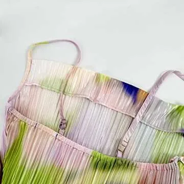 LASPIA Cowl Neck Dress Sexy Strap Shoulder Pleated Maxi Dresses Summer Wedding Guest Dresses for Women