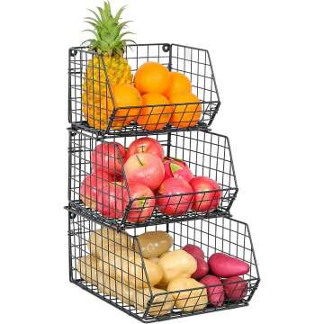 Stackable 3-Tier Kitchen Storage Basket