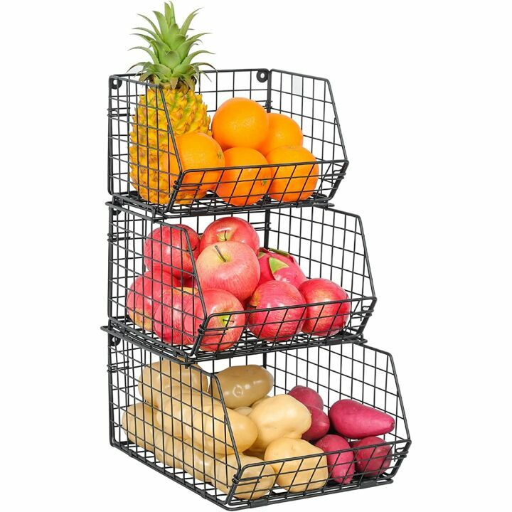 Stackable 3-Tier Kitchen Storage Basket