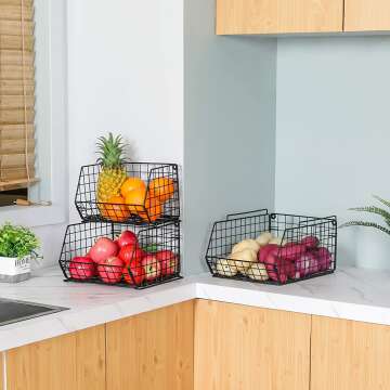 Stackable 3-Tier Kitchen Storage Basket