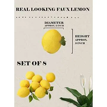 Buy Realistic Faux Lemons - Set of 8 Decor for Home