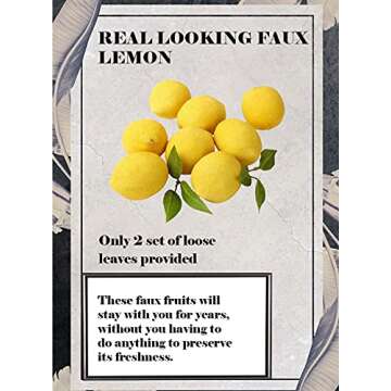 Buy Realistic Faux Lemons - Set of 8 Decor for Home