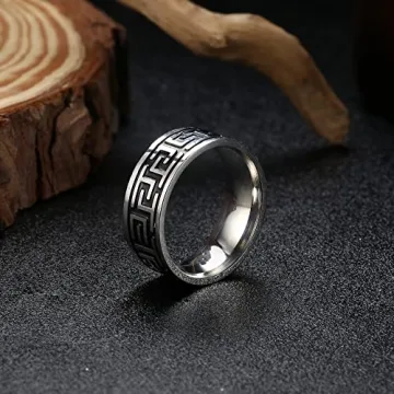 Vintage Celtic Stainless Steel Rings Set for Men